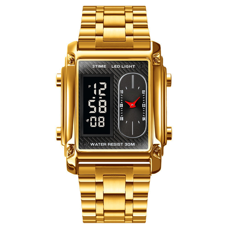 ⏳Limited time 50% OFF💥🎁Men's Square Creative Dual-Movement Multifunctional Sports Watch