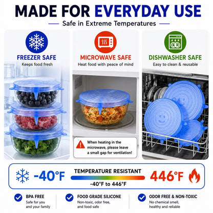 🥣 LIMITED‑TIME 50% OFF! 🫙 Adpartner Silicone Lids for Food Storage (6-Pack) ♻️