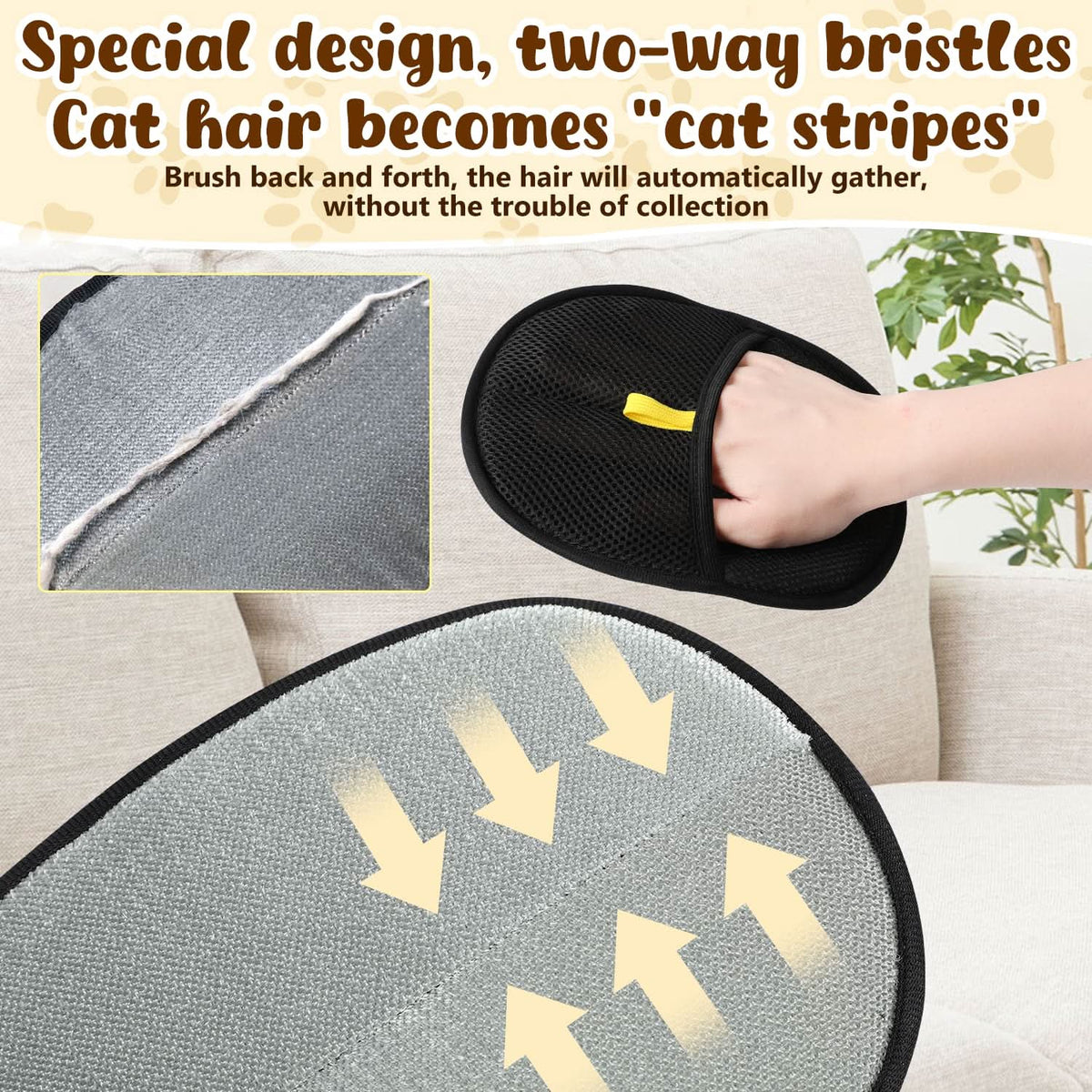 🐾 50% OFF! ✨ Pet Hair Remover Gloves – Double-Sided Silicone Bristles, Ergonomic Non-Slip Fit & Washable Reusable – Remove Fur from Sofas, Clothes & Carpets in Seconds 🧤