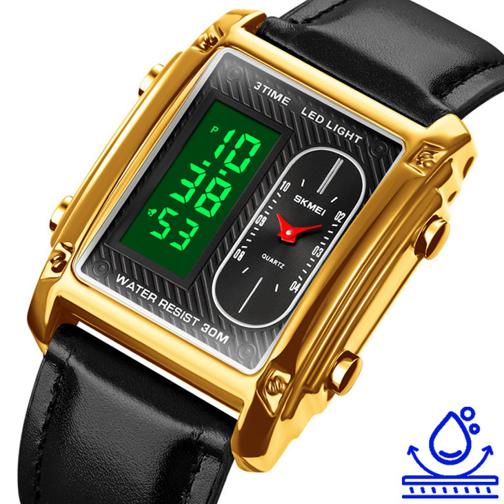 ⏳Limited time 50% OFF💥🎁Men's Square Creative Dual-Movement Multifunctional Sports Watch