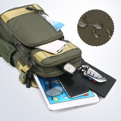 Men's Waterproof Oxford Chest Bag – Multi-Compartment & Adjustable Strap