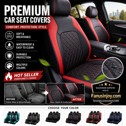 🎉 2026 Sale — 🔥Over 50,000 Sold 🚗 9-Piece Quilted Faux Leather Seat Covers – Car Interior Accessory ⏰