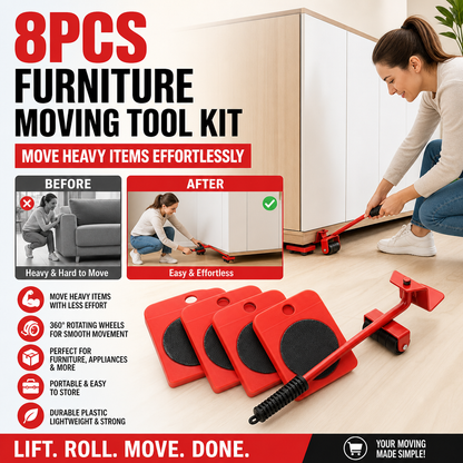 🛋️ Clearance 50% Off ✨ Furniture Moving System — Lift & Slide, 360° Rotation 🏠