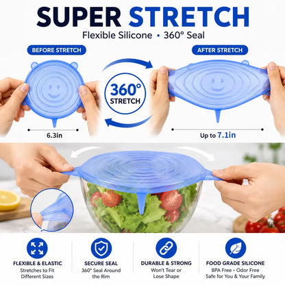 🥣 LIMITED‑TIME 50% OFF! 🫙 Adpartner Silicone Lids for Food Storage (6-Pack) ♻️
