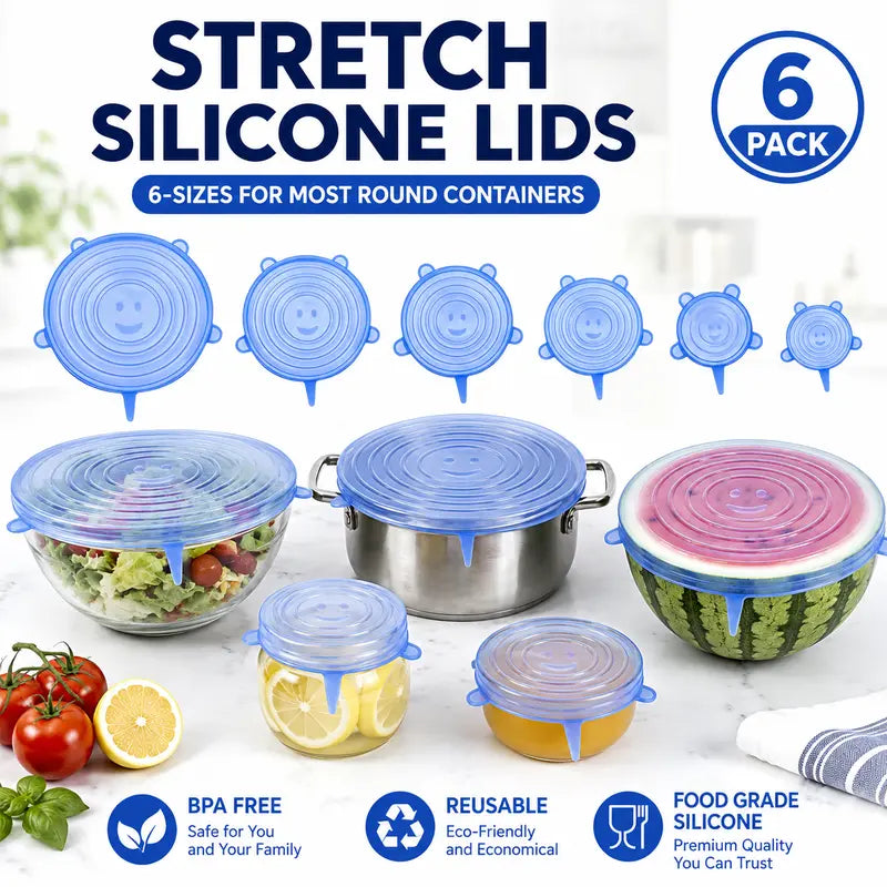 🥣 LIMITED‑TIME 50% OFF! 🫙 Adpartner Silicone Lids for Food Storage (6-Pack) ♻️