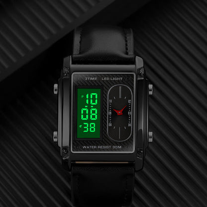 ⏳Limited time 50% OFF💥🎁Men's Square Creative Dual-Movement Multifunctional Sports Watch