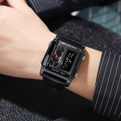 ⏳Limited time 50% OFF💥🎁Men's Square Creative Dual-Movement Multifunctional Sports Watch