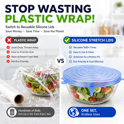 🥣 LIMITED‑TIME 50% OFF! 🫙 Adpartner Silicone Lids for Food Storage (6-Pack) ♻️