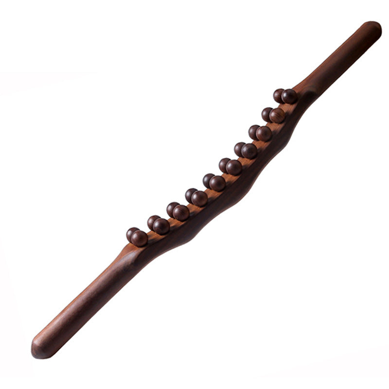 💆‍♀️✨ Buy 2 get 1 free! 19-Bead Wooden Body Massage Roller – Natural Beech Wood, Ergonomic Grip & Full-Body Relaxation