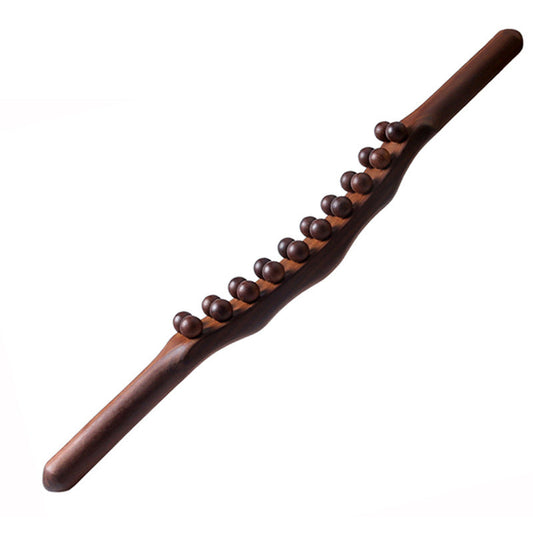💆‍♀️✨ Buy 3 get 1 free! 19-Bead Wooden Body Massage Roller – Natural Beech Wood, Ergonomic Grip & Full-Body Relaxation