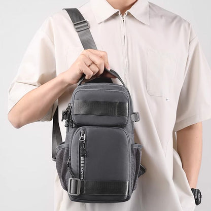Men's Waterproof Oxford Chest Bag – Multi-Compartment & Adjustable Strap