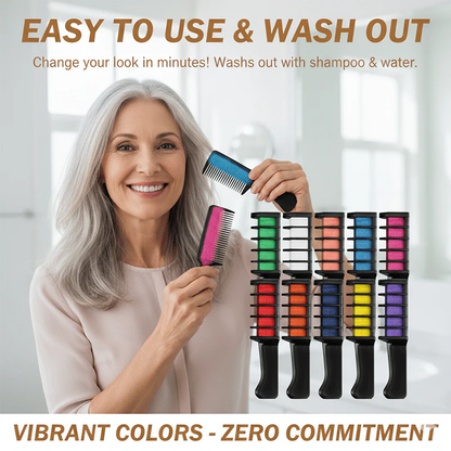 📢📢Buy 2 Get 1 Free⏰Temporary Hair Dye Chalk Comb- Cruelty Free🪮