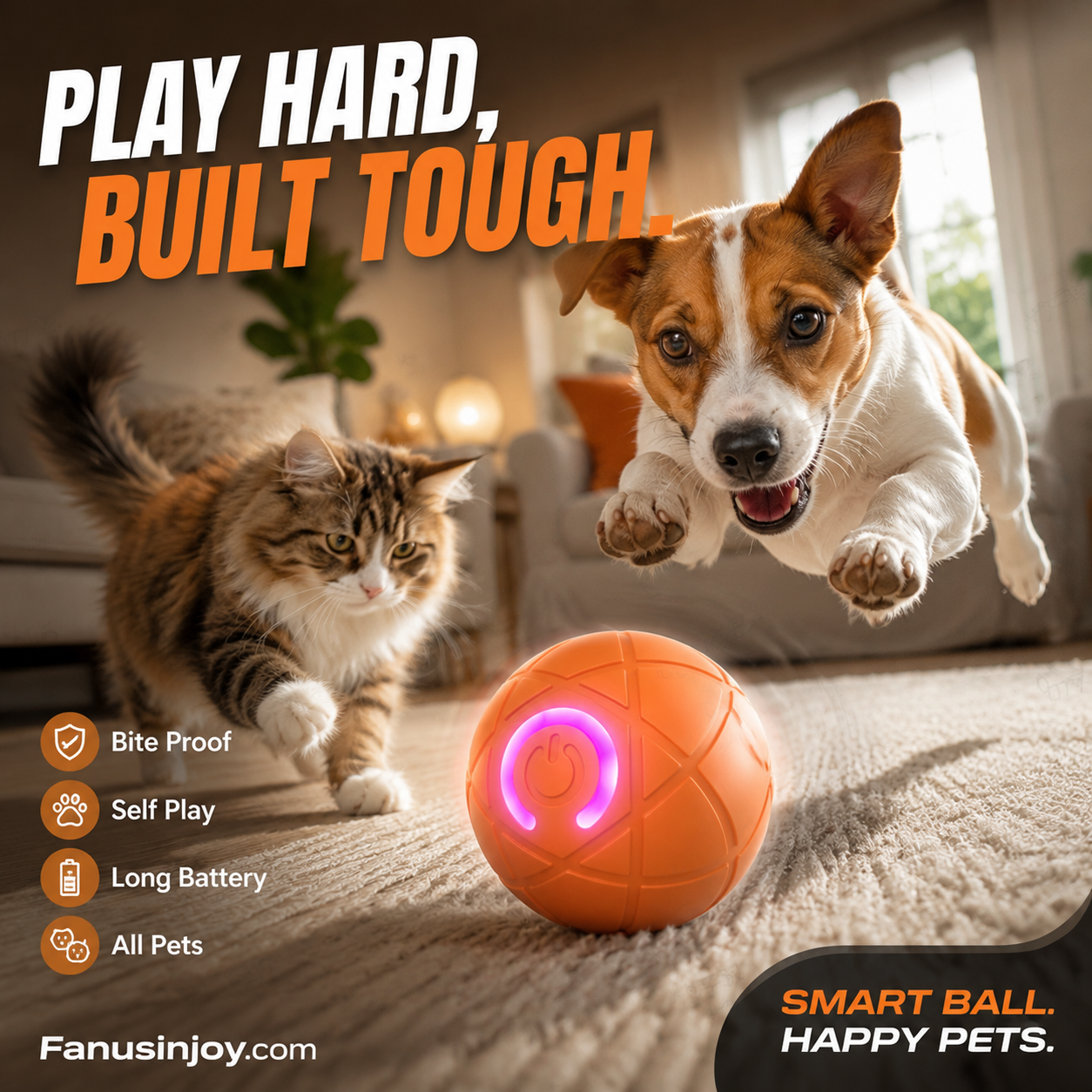 🐱🐶Let the little pets no longer feel lonely-Auto Bouncing Smart Pet Ball