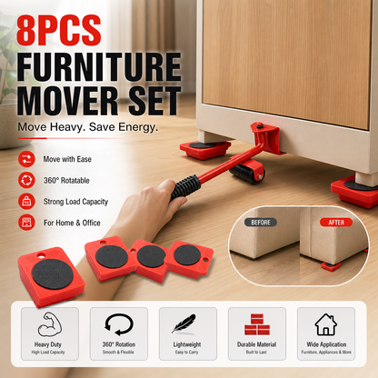 🛋️ Clearance 50% Off ✨ Furniture Moving System — Lift & Slide, 360° Rotation 🏠