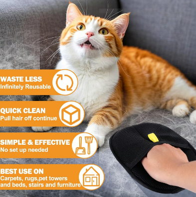 🐾 50% OFF! ✨ Pet Hair Remover Gloves – Double-Sided Silicone Bristles, Ergonomic Non-Slip Fit & Washable Reusable – Remove Fur from Sofas, Clothes & Carpets in Seconds 🧤