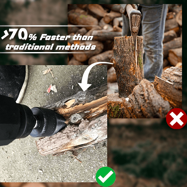 🎁2026 New Arrivals 50% OFF💥Electric Drill Wood Splitter – High Carbon Steel, Portable, Splits Logs Fast