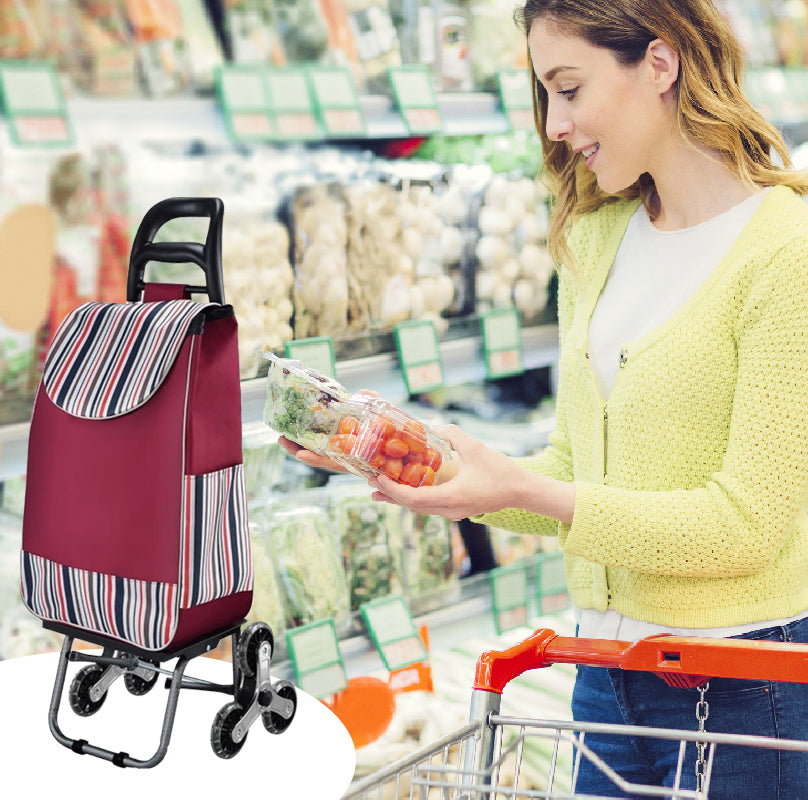Large Capacity Portable Folding Stair Climbable Cart🔝 Effortless Lifting, Stair Climbing Made Easy, A Great Helper for Shopping and Moving!