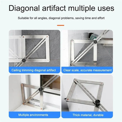 🔥 Woodworking Diagonal Ruler – Multifunctional, precise & sturdy ✨