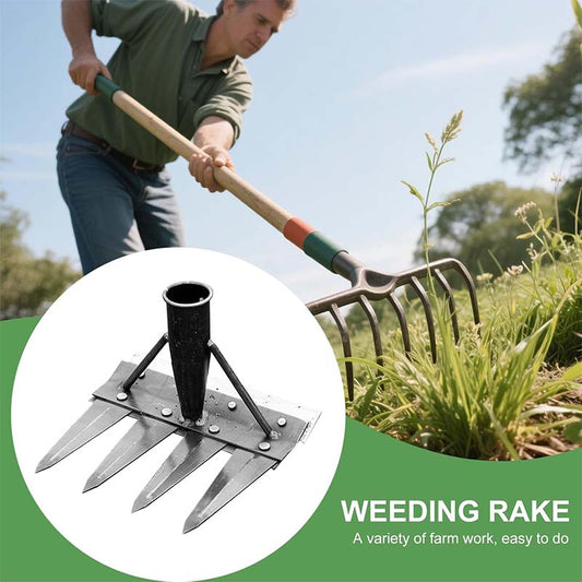 Heavy-Duty Steel Garden Weeding Rake