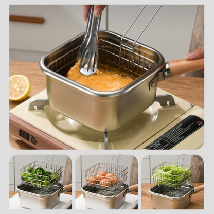 Multi-Function Frying Cooker Set - Fryer, Cooker, Fresh Keeping & Vegetables Washing