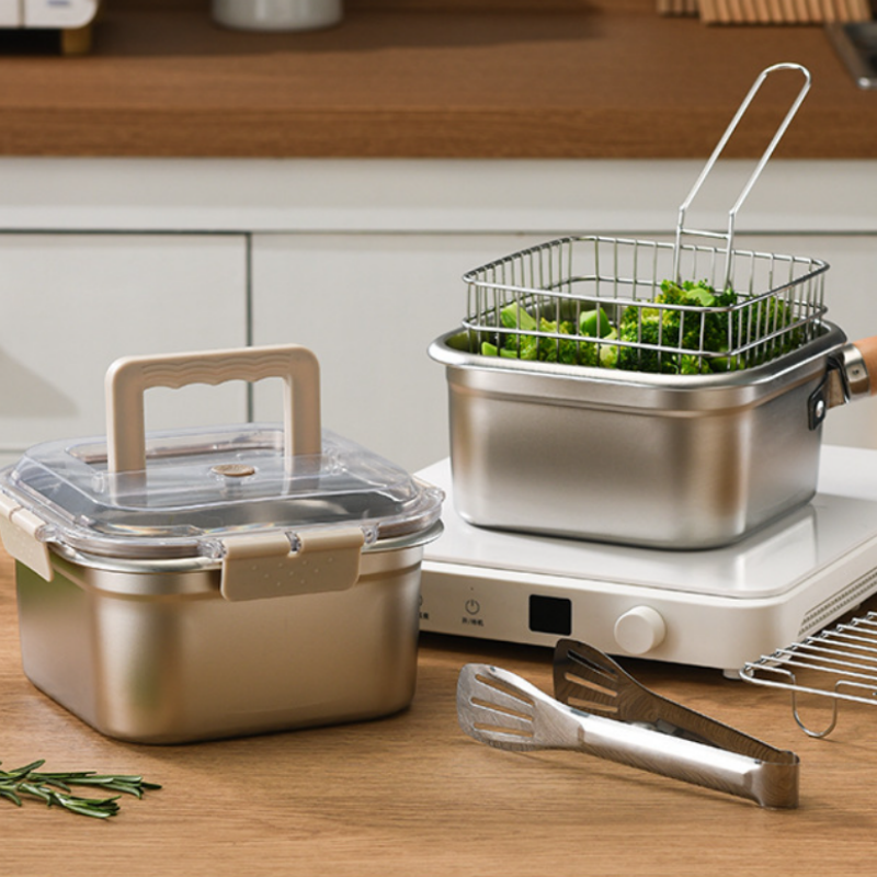 Multi-Function Frying Cooker Set - Fryer, Cooker, Fresh Keeping & Vegetables Washing