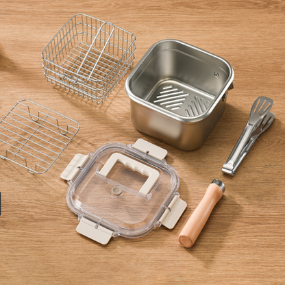 Multi-Function Frying Cooker Set - Fryer, Cooker, Fresh Keeping & Vegetables Washing