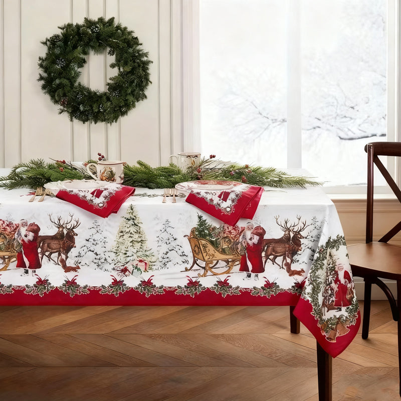 🎄 LIMITED-TIME 50% OFF! 🎁 Stylish Christmas Printed Tablecloth – Stain Resistant, Wrinkle-proof, Easy Wash ✨