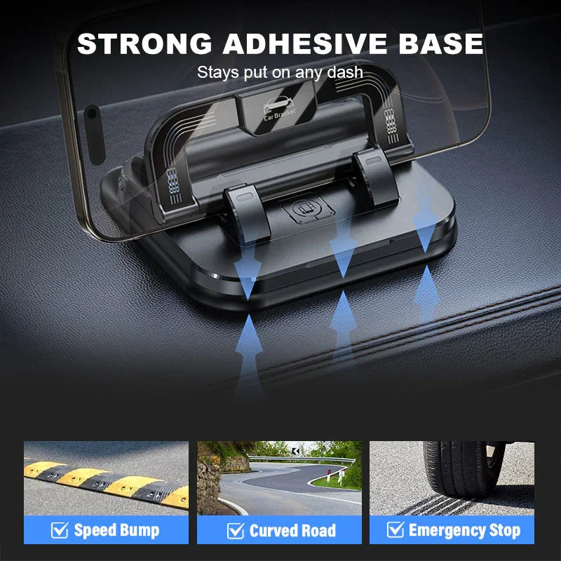 📱✨ 360° Rotating Foldable Phone Holder - Universal Compatibility with Anti-Slip Base for Desk, Car & Travel Use 🚗💻