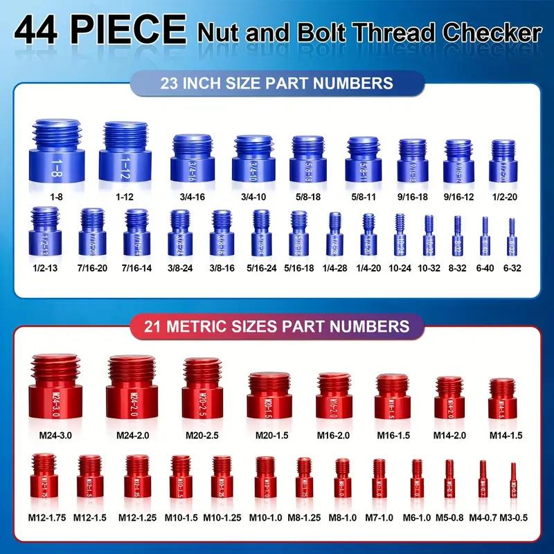 🔧 LIMITED-TIME 50% OFF! 💥 Nut & Bolt Thread Checker Kit – Dual-Sided, Military-Grade, Metric & Imperial ✨