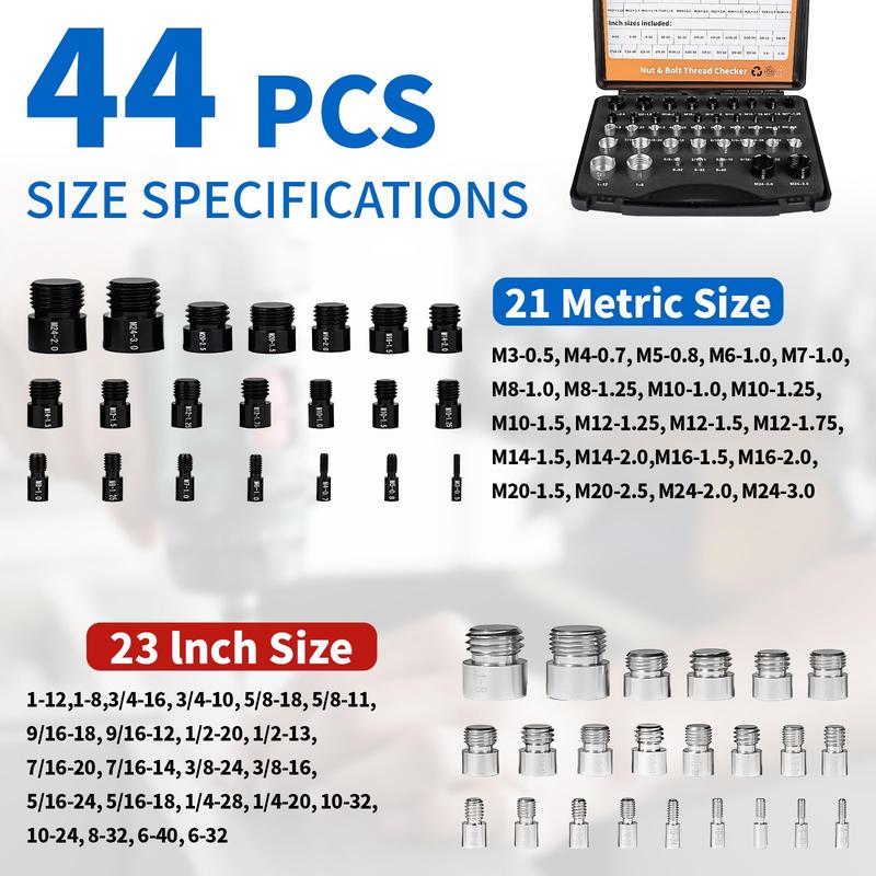 🔧 LIMITED-TIME 50% OFF! 💥 Nut & Bolt Thread Checker Kit – Dual-Sided, Military-Grade, Metric & Imperial ✨
