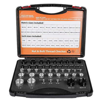 🔧 LIMITED-TIME 50% OFF! 💥 Nut & Bolt Thread Checker Kit – Dual-Sided, Military-Grade, Metric & Imperial ✨