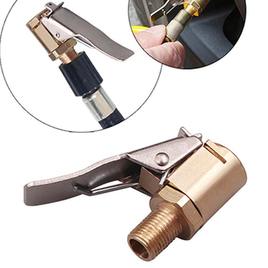 🚗 BUY 1 GET 1 FREE!💨 Quick-Connect Tire Inflator Chuck Adapter – Solid Brass & Leak-Proof – Universal One-Hand Air Pump Nozzle 🔧