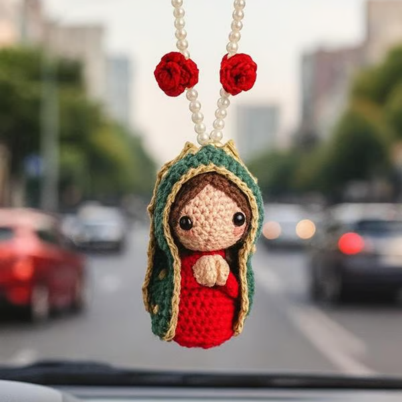 🎉 2026 Sale — Over 52,000 Sold! 🙏 Hand-crocheted Virgin Mary hanging ornament — stitch by stitch, made with care. Perfect for your car mirror or home — a little peace to carry with you everywhere. ✨