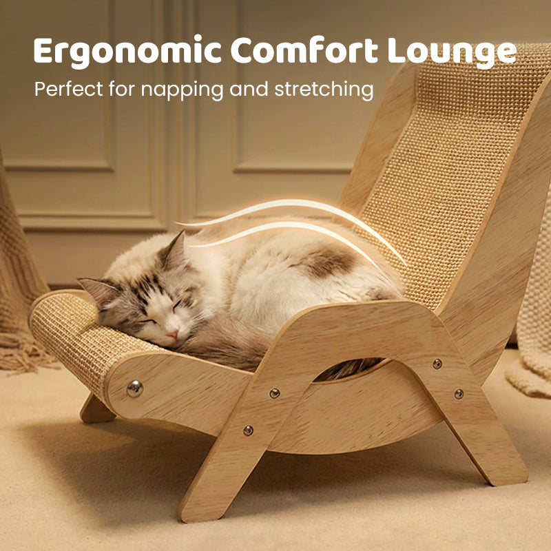 🔥HOT SALE 50% OFF! 🐱🛋️ Scratching and lounging in one — durable sisal + wooden frame beats flimsy cardboard. Curved for comfort, built to last, and saves your sofa. Your cat's new favorite spot. ✨