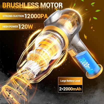 🚗 LIMITED-TIME 50% OFF! 🔋 Cordless 4-in-1 Car Vacuum – 12000Pa Suction, Digital Display, Type-C ✨