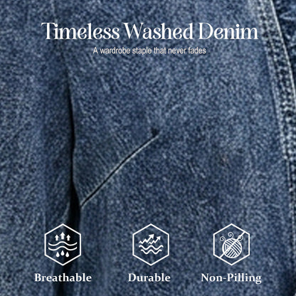 🧥 Women's Ruffle Trim Open-Front Denim Jacket – Lightweight, feminine & versatile – chic for any outfit