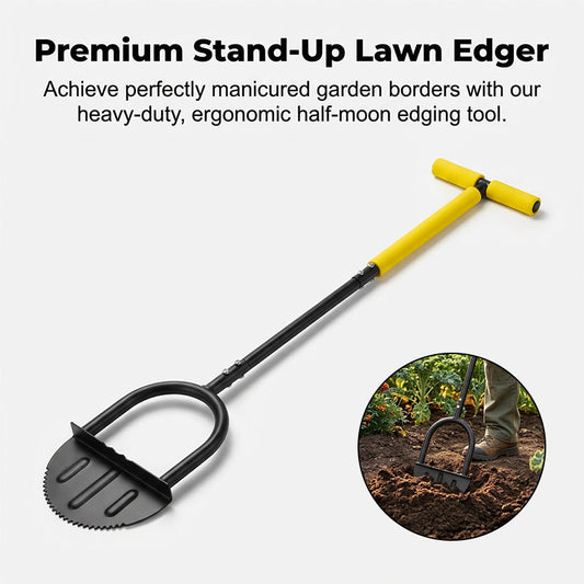Manual Steel Lawn Edger with Serrated Blade