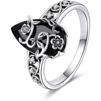 💍50% OFF NOW! 🌿 Vintage Floral Vine Ring – Black Teardrop Gem, Sparkling Accents & Openwork Band ✨