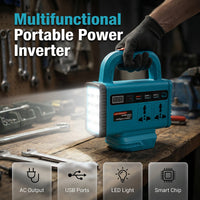 🎉2026 Hot Sale — Over 10,900 Sold!💞Portable Power Inverter with LED Work Light🔦