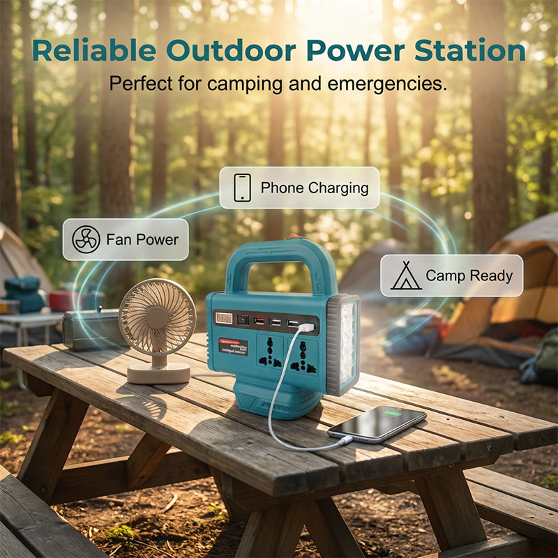 🎉2026 Hot Sale — Over 10,900 Sold!💞Portable Power Inverter with LED Work Light🔦