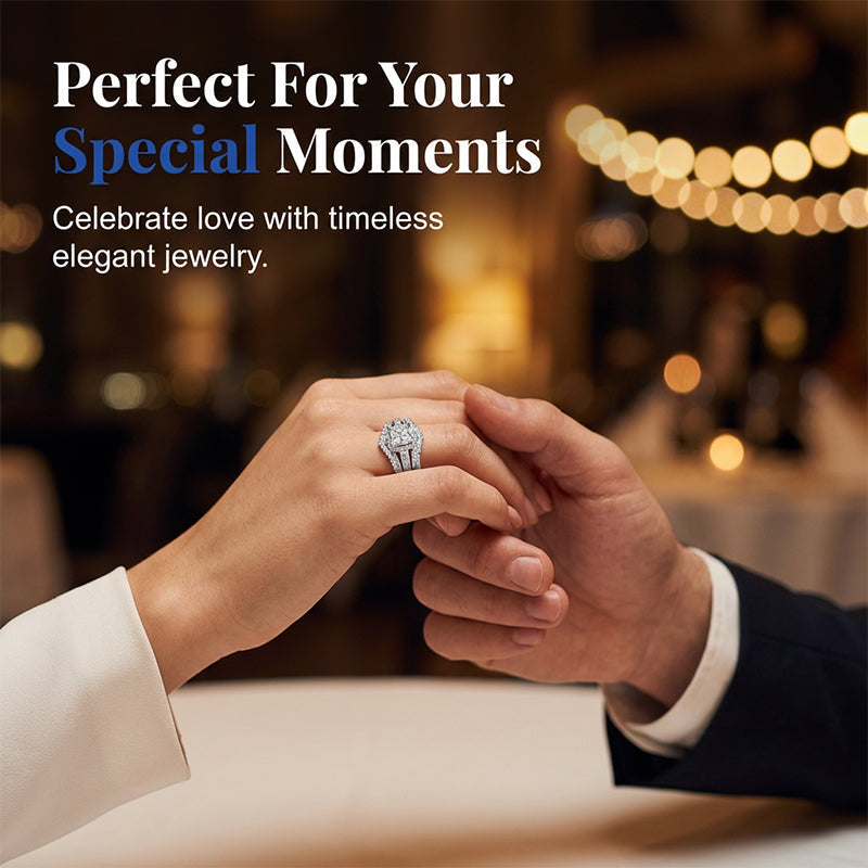 ⏳Time-Limited Special⏰Women's Princess Cut Cubic Zirconia Filled Ring – Pave Setting, Multi-Layer Band, Sparkle ✨