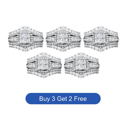 ⏳Time-Limited Special⏰Women's Princess Cut Cubic Zirconia Filled Ring – Pave Setting, Multi-Layer Band, Sparkle ✨