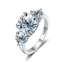 Three Stones Moissanite Engagement Ring