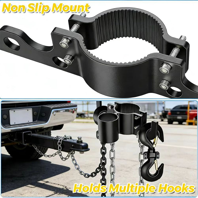 📢📢 50% OFF! Aluminum Trailer Chain Organizer – Dual Hooks & 7-Pin Plug Holder 🔧