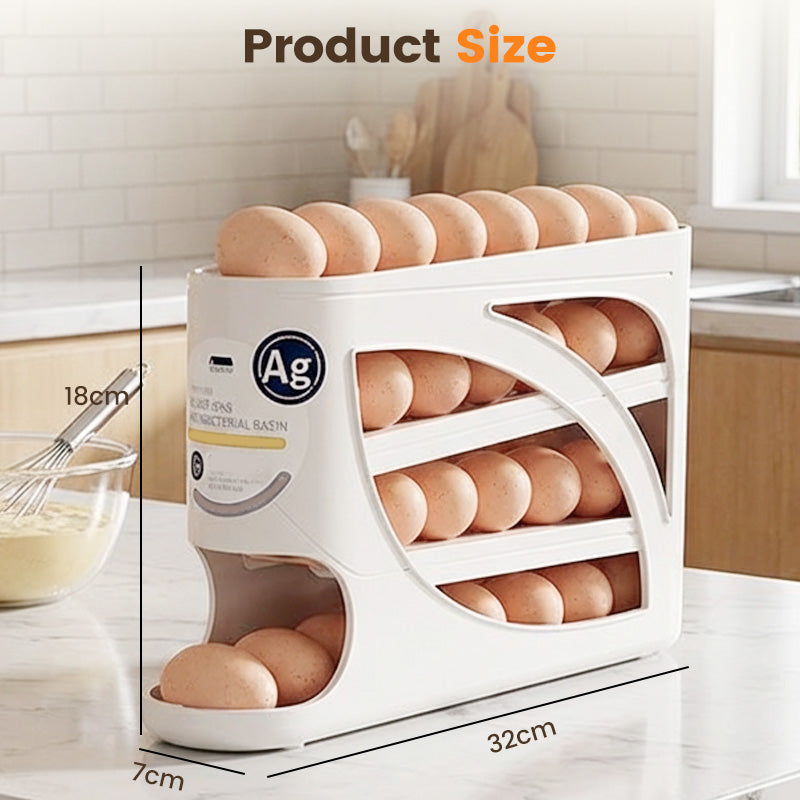 🥚 2026 Sale — Over 22,500 Sold! 🧊 Space-Saving Fridge Egg Storage Organizer – Gravity-Fed Auto Roll, 30-Egg Capacity & Slim Door-Fit Design 🏠