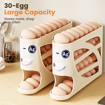 🥚 2026 Sale — Over 22,500 Sold! 🧊 Space-Saving Fridge Egg Storage Organizer – Gravity-Fed Auto Roll, 30-Egg Capacity & Slim Door-Fit Design 🏠