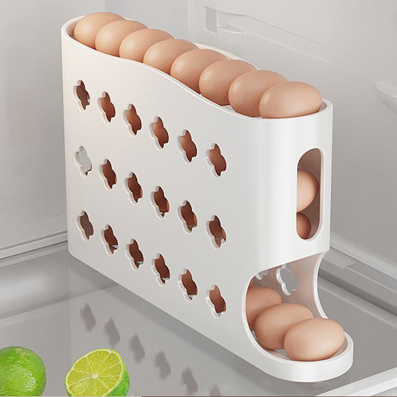 🥚 2026 Sale — Over 22,500 Sold! 🧊 Space-Saving Fridge Egg Storage Organizer – Gravity-Fed Auto Roll, 30-Egg Capacity & Slim Door-Fit Design 🏠