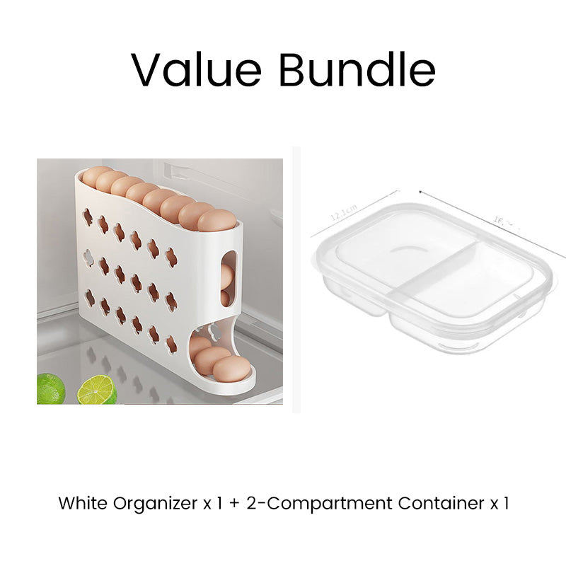 🥚 2026 Sale — Over 22,500 Sold! 🧊 Space-Saving Fridge Egg Storage Organizer – Gravity-Fed Auto Roll, 30-Egg Capacity & Slim Door-Fit Design 🏠
