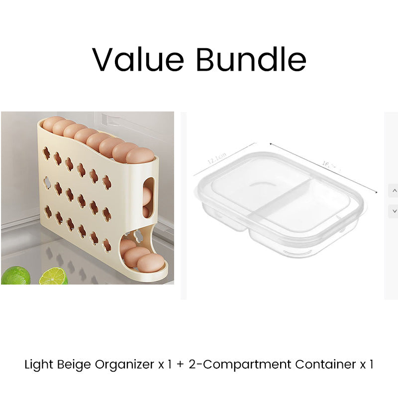 🥚 2026 Sale — Over 22,500 Sold! 🧊 Space-Saving Fridge Egg Storage Organizer – Gravity-Fed Auto Roll, 30-Egg Capacity & Slim Door-Fit Design 🏠