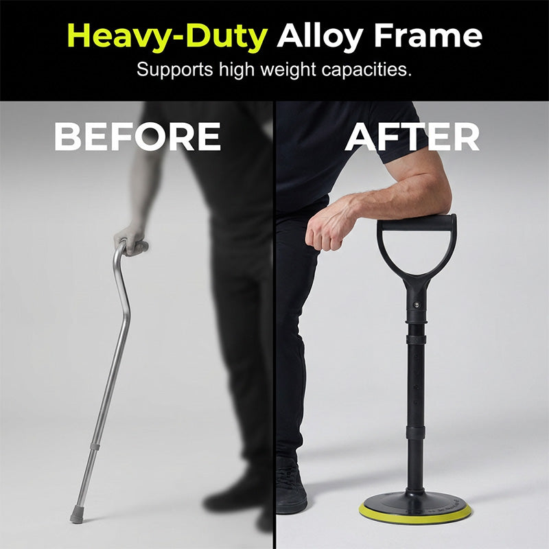🦯 2026 SALE 50% OFF! 💪 Adjustable Standing Assist Cane for Elderly – Heavy-Duty Alloy Frame, Ultra-Wide Anti-Slip Base & Ergonomic D-Shape Grip ✨